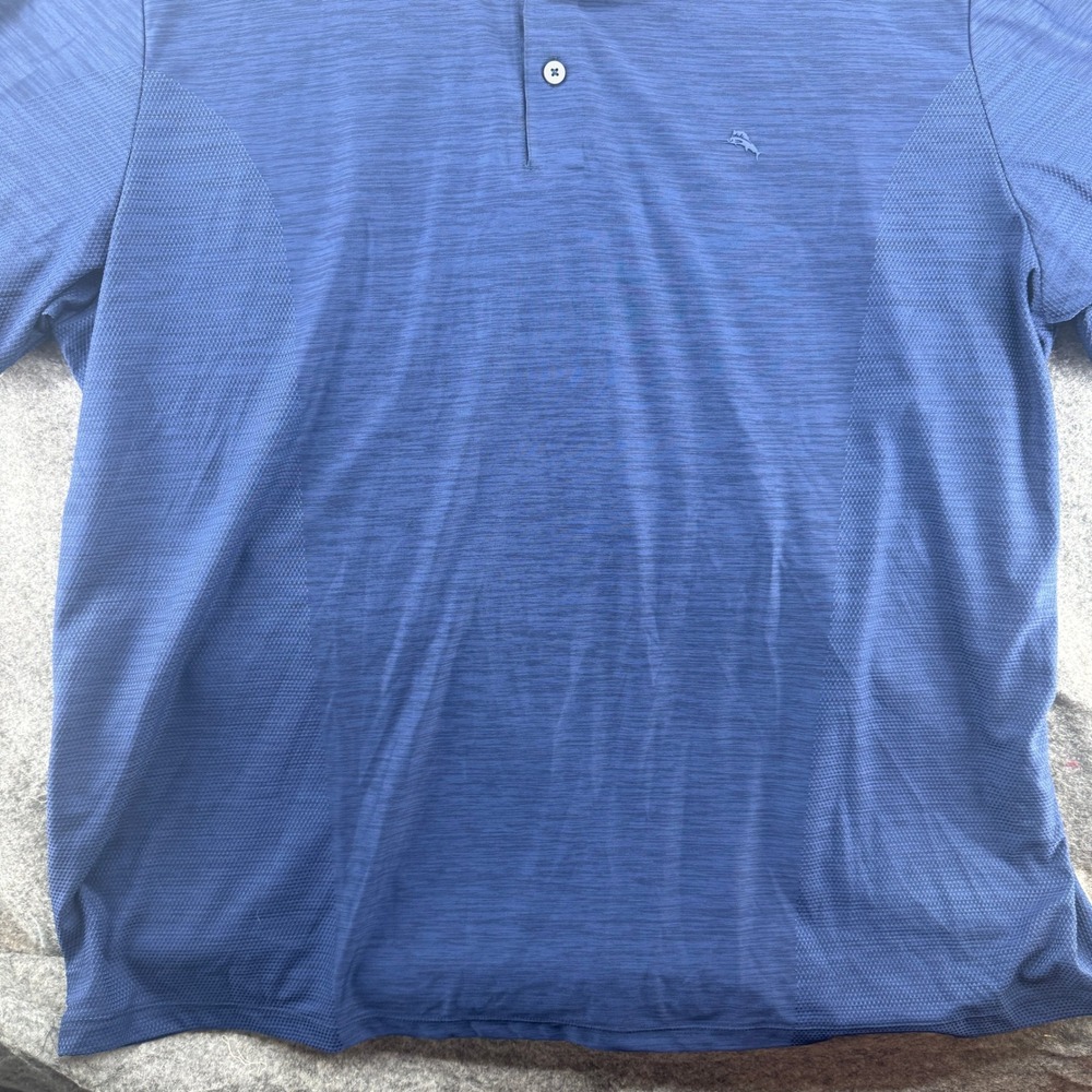 Tommy Bahama Polo Mens XXXL Blue IslandZone Space Dye Performance Shirt - Picture 6 of 16